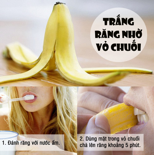 Vỏ chuối có tác dụng làm trắng răng