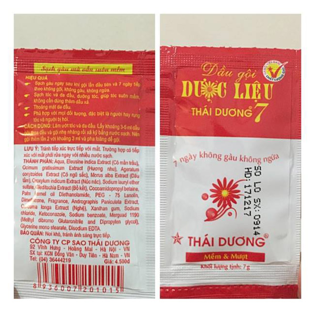 Dầu gội đầu dược liệu Thái Dương 7